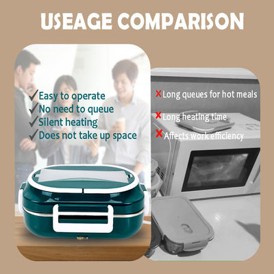 Electric Lunch Box For Adults Fast 60W Heated Lunch Box For Adult 12V/24V/110V/220V Dark Green
