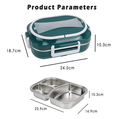 Electric Lunch Box For Adults Fast 60W Heated Lunch Box For Adult 12V/24V/110V/220V Dark Green