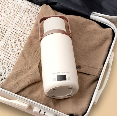 500W 304 Stainless Steel Portable Water Cup with Temperature Display 600ml Brown