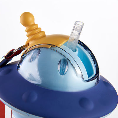 Spill Proof Leakproof Kids Travel Cups with UFO Designs 500ML Blue