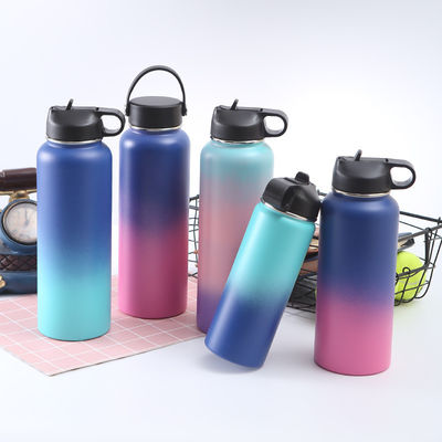 Vacuum Insulated Stainless Steel Reusable Water Cup Gradient blue 32oz