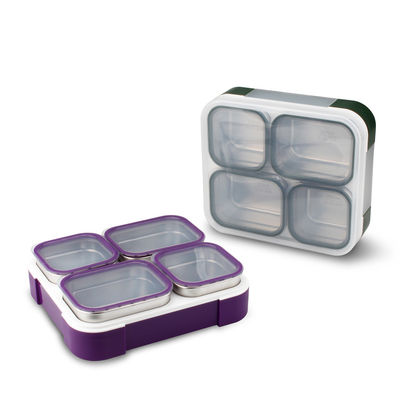 4-Compartment Leak Proof Metal Lunch Box with 1060ml Capacity