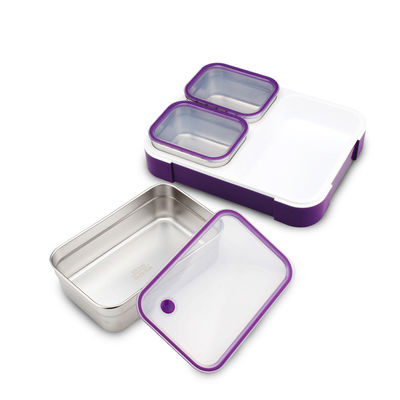 4-Compartment Leak Proof Metal Lunch Box with 1060ml Capacity