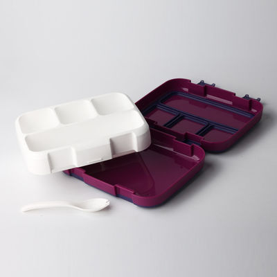 Eco Friendly 4-Compartment Food Storage Container for Kids 1160ml Purple