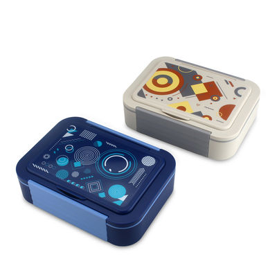 Eco Friendly 4 Compartment Bento Lunch Box with Leak Proof Design Blue