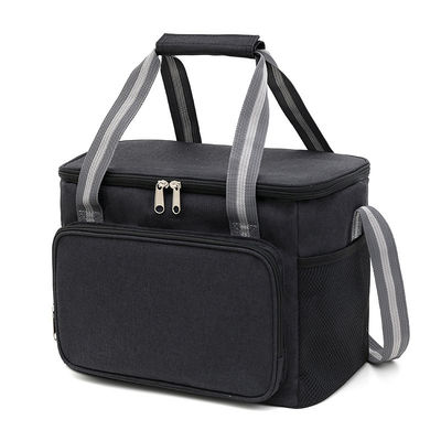 Customized Thermal Lunch Bags 15L Oxford Cloth Outdoor Cooler Bag Black