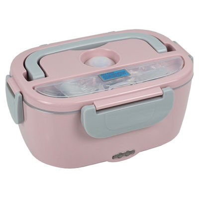 Leakproof Electric Lunch Box With 1.5L Stainless Steel Food Heater Grey Pink