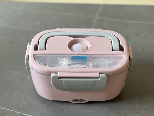 Leakproof Electric Lunch Box With 1.5L Stainless Steel Food Heater Grey Pink