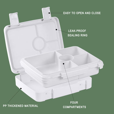 PP Bento Box Lunch Container Leakproof Food Storage 800-1000ml White