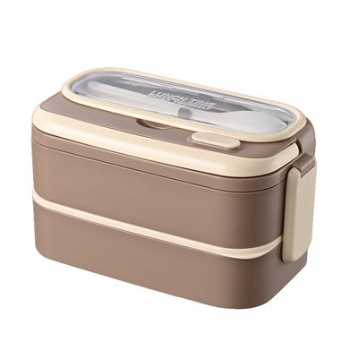 Eco Friendly 304 Stainless Steel Leak Proof Double Layer Bento Lunch Box For Hot And Cold Foods