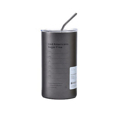 Vacuum Insulated Stainless Steel Thermos Cup With Straws For Cold And Hot Drinks
