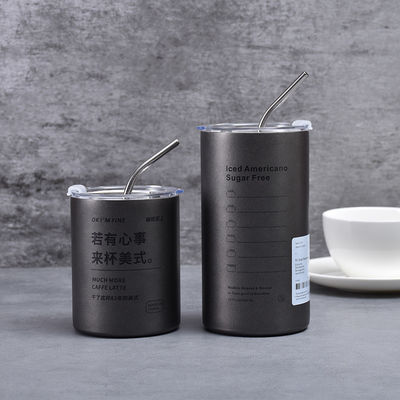 Vacuum Insulated Stainless Steel Thermos Cup With Straws For Cold And Hot Drinks