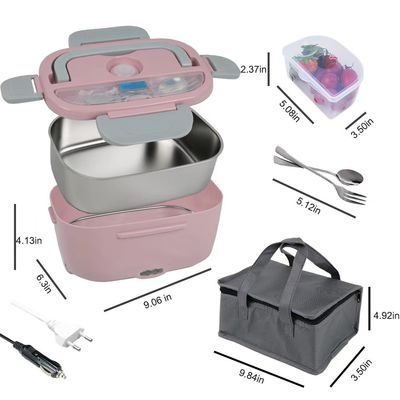 220V 1.5L Heated Electric Food Lunch Box 304 Stainless Steel Dish Washer Safe