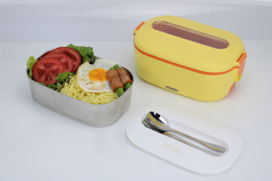 2 Compartment Electric Lunch Box 1.5L Stainless Steel Container 80W
