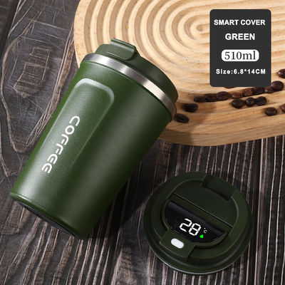 Vacuum Insulated Stainless Steel Water Cup Smart Temperature Display 510ML Green