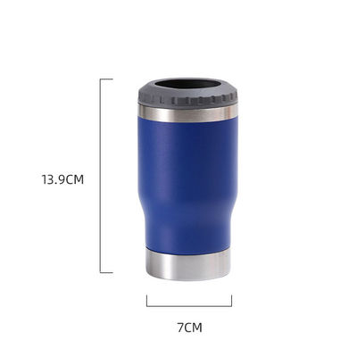 Outdoor Portable Stainless Steel Double Cover Beer Cup Cold Ice Car Cup Blue