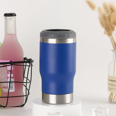 Outdoor Portable Stainless Steel Double Cover Beer Cup Cold Ice Car Cup Blue