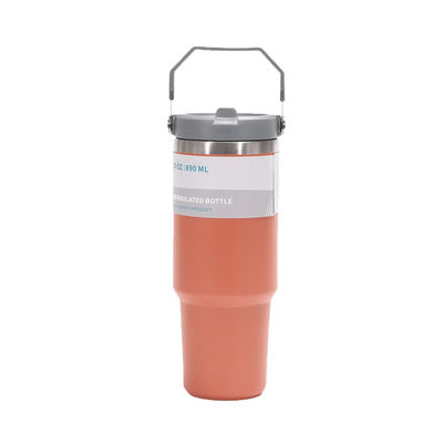 304 Stainless Steel Vacuum Insulated Spill Proof Thermos 30oz Cup Orange