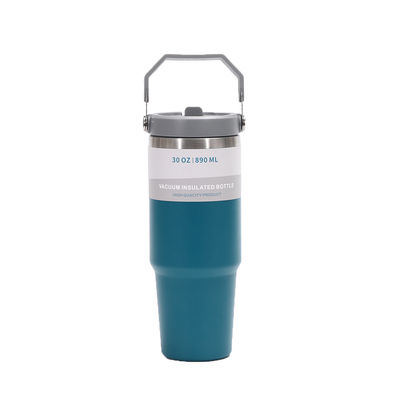 304 Stainless Steel Vacuum Insulated Car Straw Cup 30oz Green