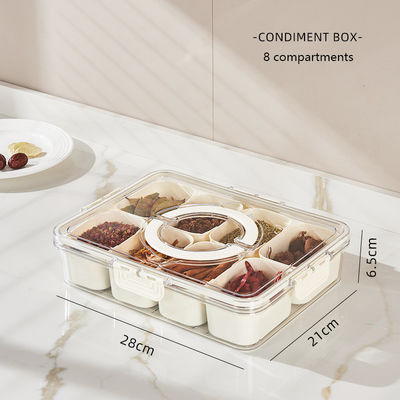 Plastic 8-divided Lunch Box Storage Box Insurance Container Box Refrigerator Fresh-keeping