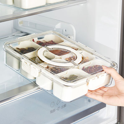 Plastic 8-divided Lunch Box Storage Box Insurance Container Box Refrigerator Fresh-keeping