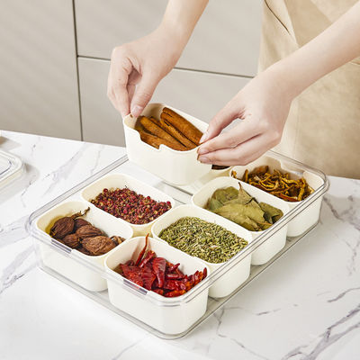 Plastic 8-divided Lunch Box Storage Box Insurance Container Box Refrigerator Fresh-keeping