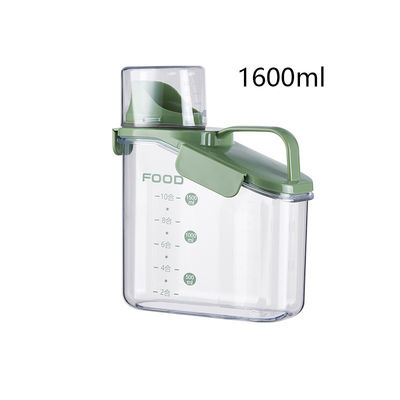 Cereal Containers Storage Stackable Eco Friendly Plastic Lunch Containers 1600ML Green