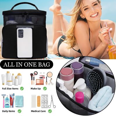 Black And Pink Thermal Insulated Rectangular Toiletry Travel Organizer For Food