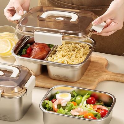 Rectangular Stainless Steel Food Storage Containers for Food Fruit Fresh Keeping Sturdy and Durable