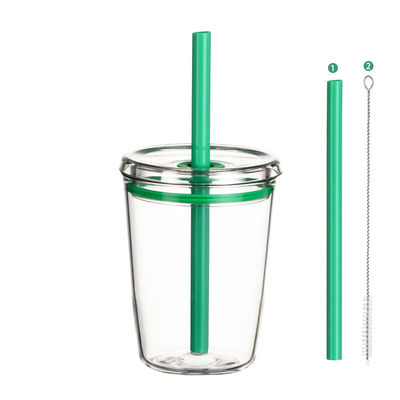 8.5*11.5cm Plastic Straw Cups For Kids Safe and Environmentally Friendly