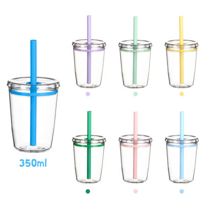 Tritan Plastic Straw Cup 8.5*11.5cm Size Leak-Proof and Spill-Resistant for Kids without Straw