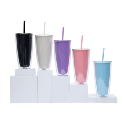 10.2*6.8*19.9cm Dimensions Plastic Straw Cups For Kids Bpa Free