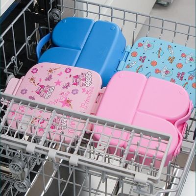 Convenient 4 Compartment Plastic Bento Lunch Box Reusable and Leak-proof for Kids' Meals