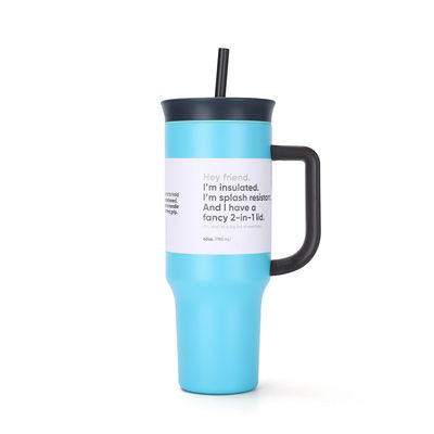 40oz Capacity Portable Water Cup with Straw Made of 304 Stainless Steel
