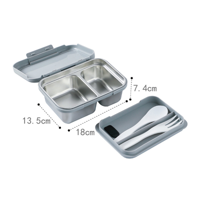 Stainless Steel 304 Lunch Box Can be Put Into the Microwave to Heat Lunch Box Household Lunch Box Silicone Partition Student Lunch Box