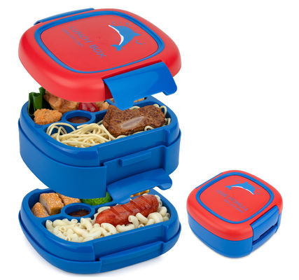 1400ml Plastik Bento Lunch Box Freezer Aman Lantai Ganda Untuk Anak-anak