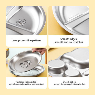 304 Stainless Steel Kids Dinner Plates Rectangle Smooth Edges