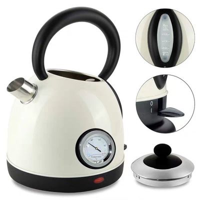 ROHS Stainless Steel Electric Kettle 1.8L Retro Thermometer Kettle