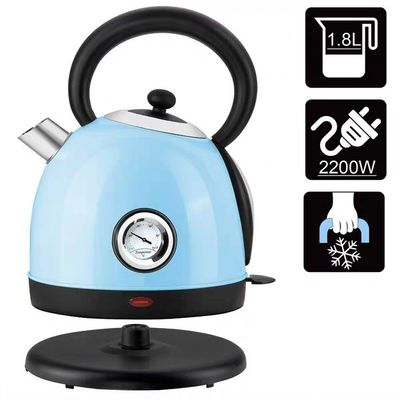 ROHS Stainless Steel Electric Kettle 1.8L Retro Thermometer Kettle