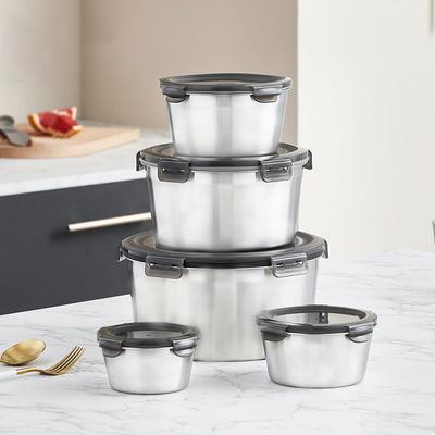 Reusable Metal Freezer Containers Food Storage Custom With Lids Round