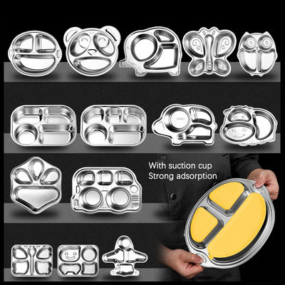 Non Slip Kids Dinner Plates Metal Corrosion Resistant With Suction Cup