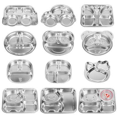 ODM Stainless Steel Dinner Plates With Compartments For Kids