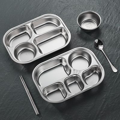 Corrosion Resistant Compartment Dinner Plates Divided Dinner Plate With Lid