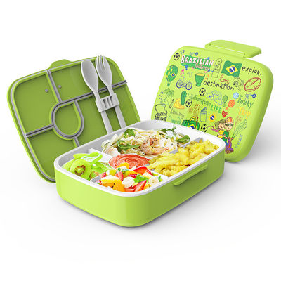 Plastic Customized Pattern Plastic Bento Lunch Box Multi-partition Leak-proof Sealed Crisper Box