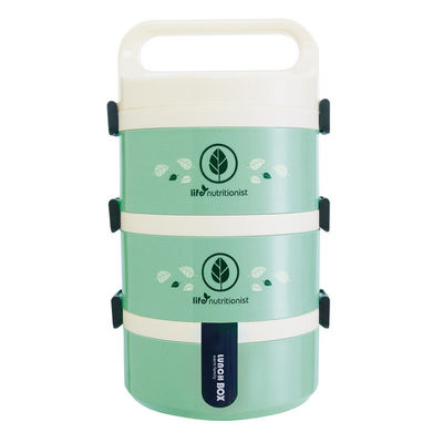 3-layer Plastic Bento Lunch Box Microwaveable And Insulated Round Lunch Box