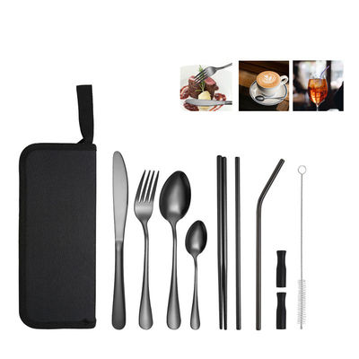 Lightweight And Reusable Stainless Steel Cutlery Set For Camping 10  Pieces
