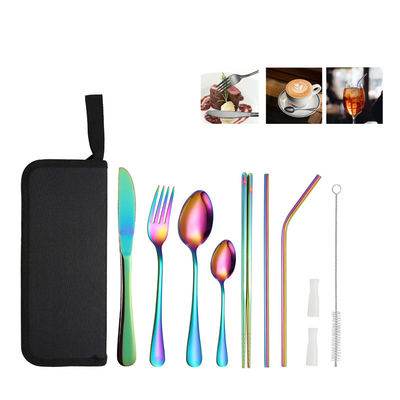 Lightweight And Reusable Stainless Steel Cutlery Set For Camping 10  Pieces