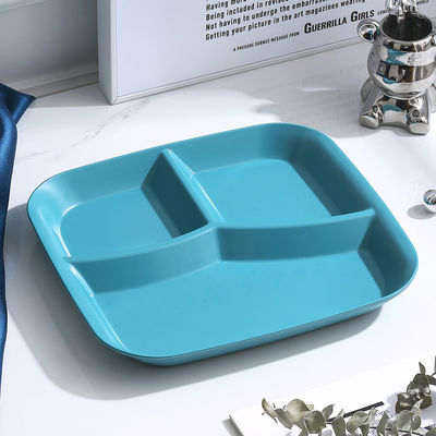 Reusable 3-Compartment Dinner Plate BPA-Free Microwave Dishwasher Safe Wheat Fiber PP