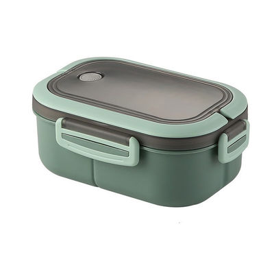 Plastic Bento Lunch Box Double-layer Lunch Box Microwave Safe 1200ml Green