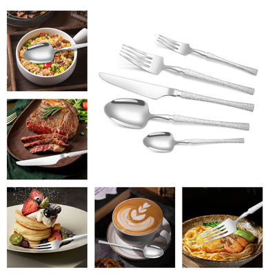 Stainless Steel Cutlery Set Small Waist Hammer Pattern Stainless Steel Western Cutlery Gift Box 30 Piece